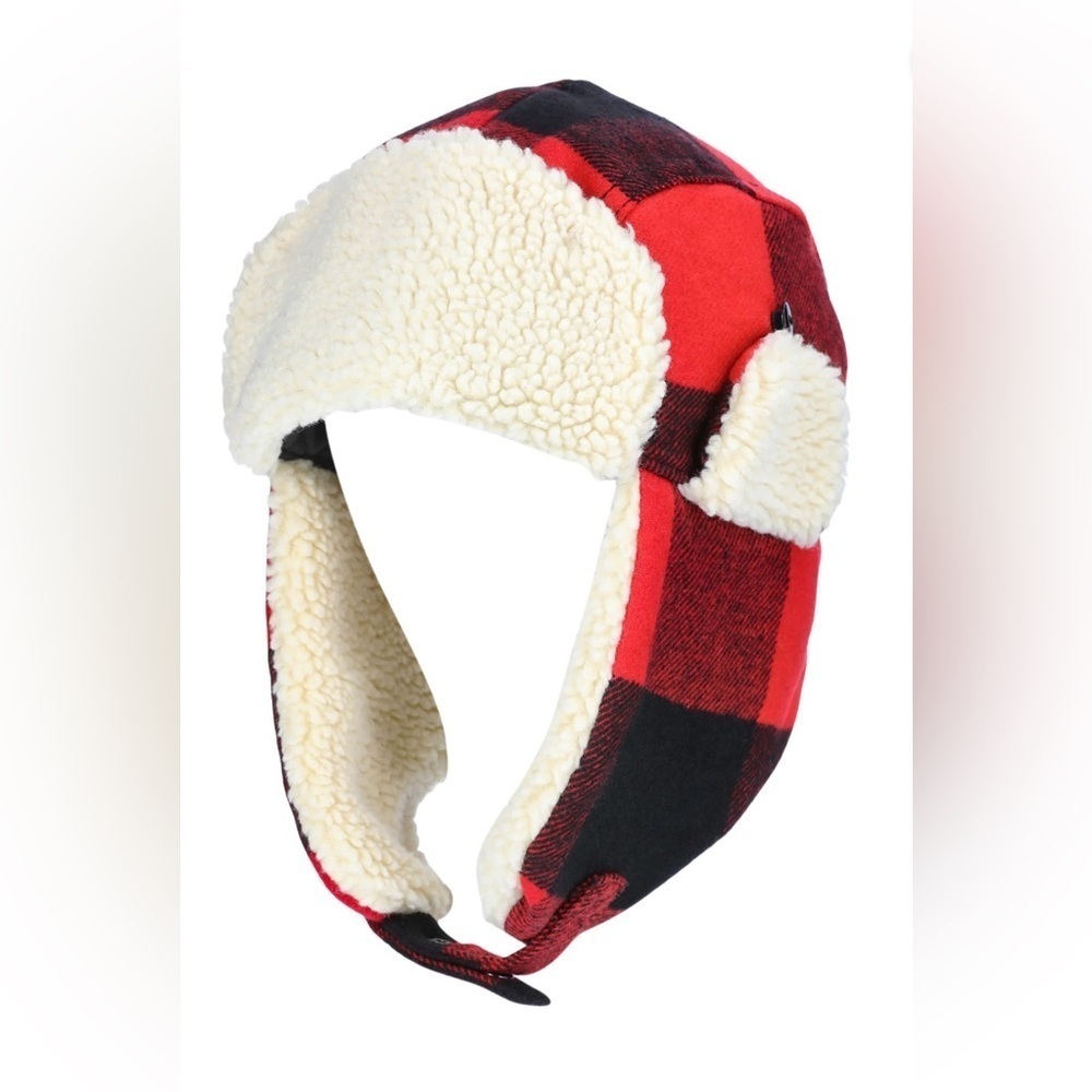Ozark Trail Men's Trapper Hat, Red & Black Plaid